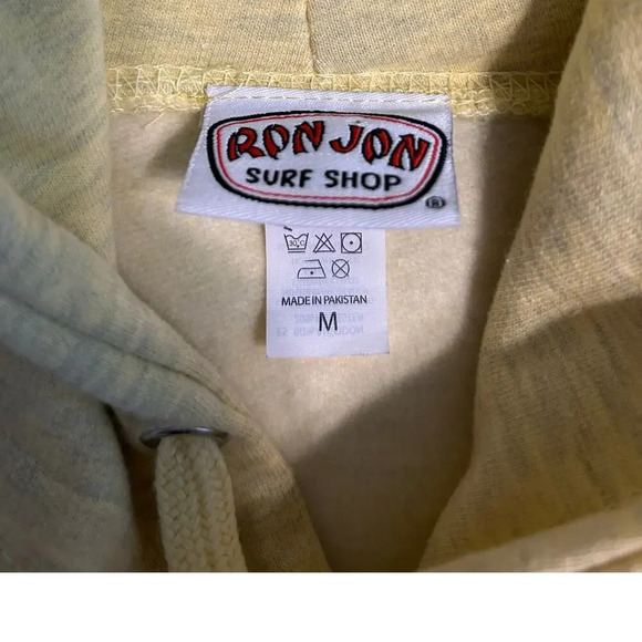 Ron Jon Surf Shop Hooded Sweatshirt Size Medium Yellow Hooded Sweatshirt - Picture 4 of 7